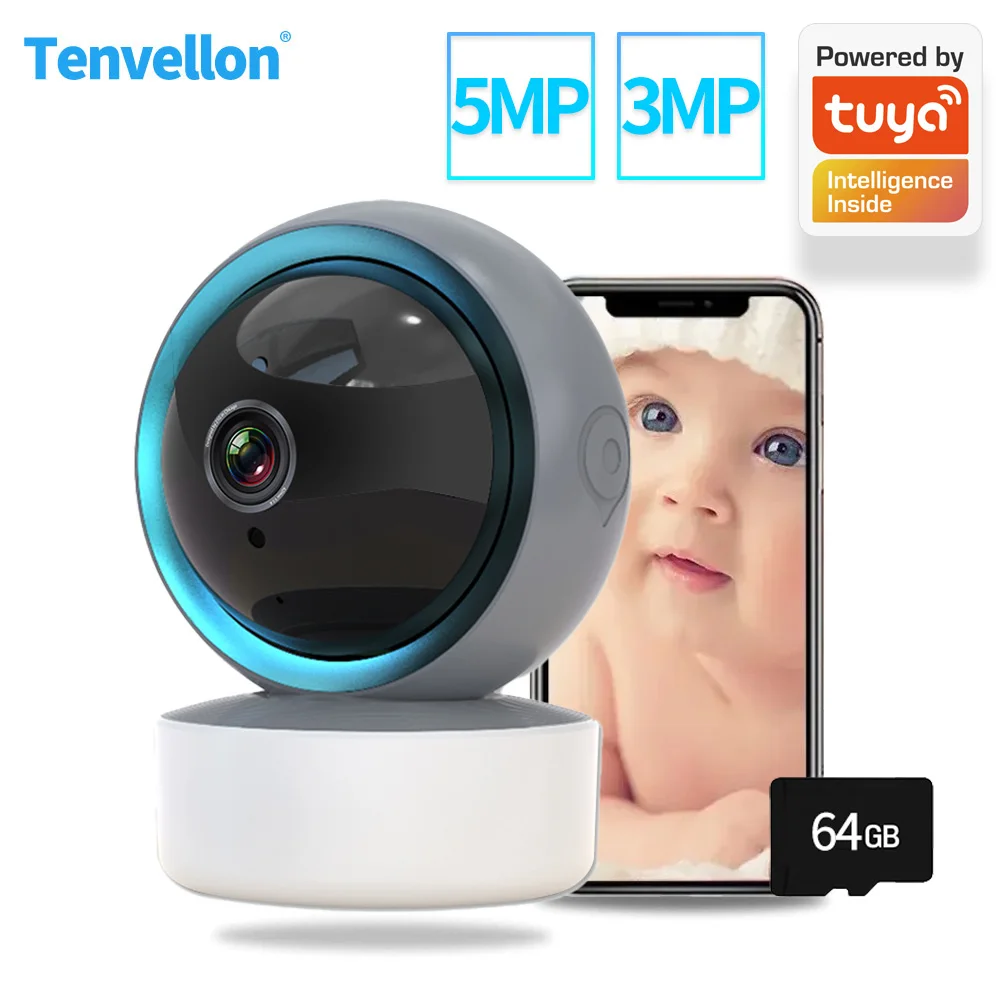 

5-мегапиксельная 3мегапиксельная Wi-Fi IP-камера безопасности умная инфракрасная камера наблюдения с ночным видением для помещений