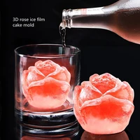 silicone rose ice cube mold reusable whiskey cocktail mold 3d cake baking tool diy handmade soap mold ice tray
