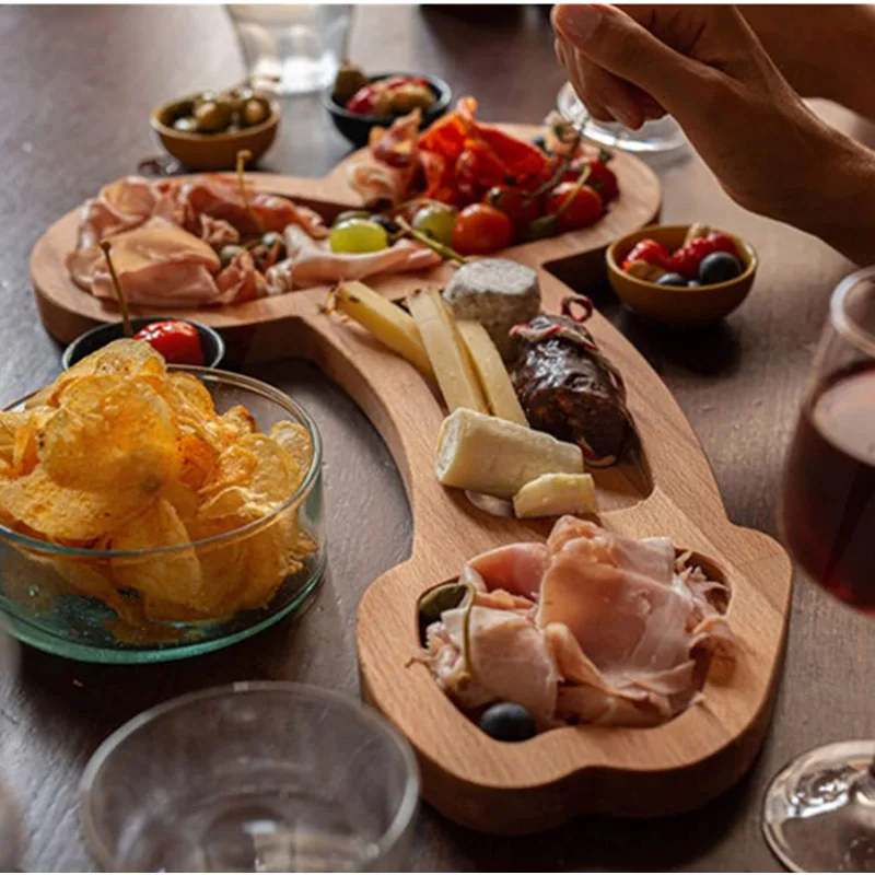 

Hen Party Supplies Wooden Aperitif Board Snack Plate Food Serving Tray Steak Barbecue Pizza Beer Holder Charcuterie Platter Tool