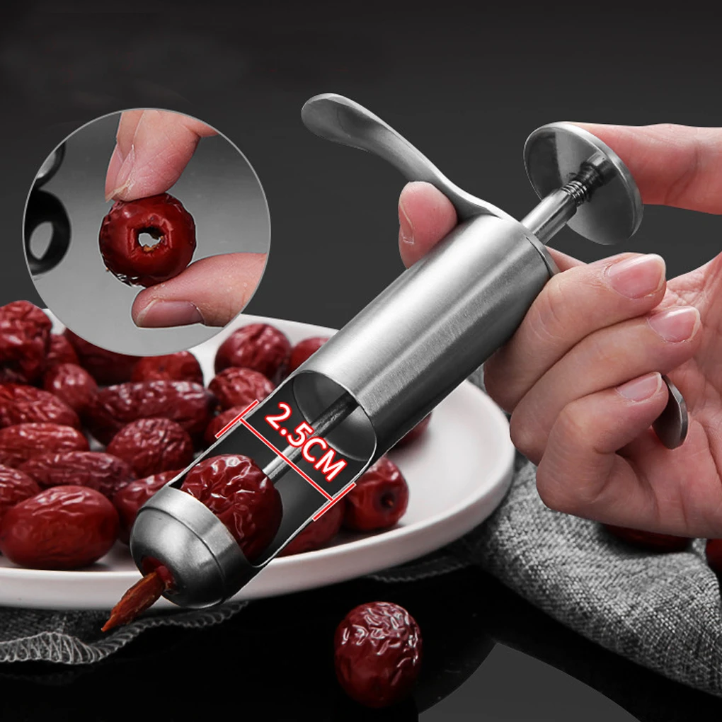 

Красные финики Corer безфильтр стальной Вишневый сердечник Remover Кухонные гаджеты Jujube Core Picker