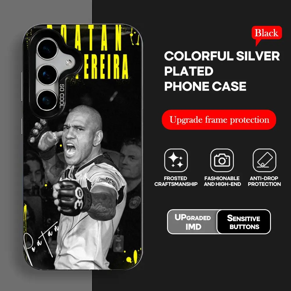 Fighting u-ufc P-Pereira Phone Case IMD Colorful Silver for Samsung Galaxy S24 S23 S22 S21S20 Plus Ultra