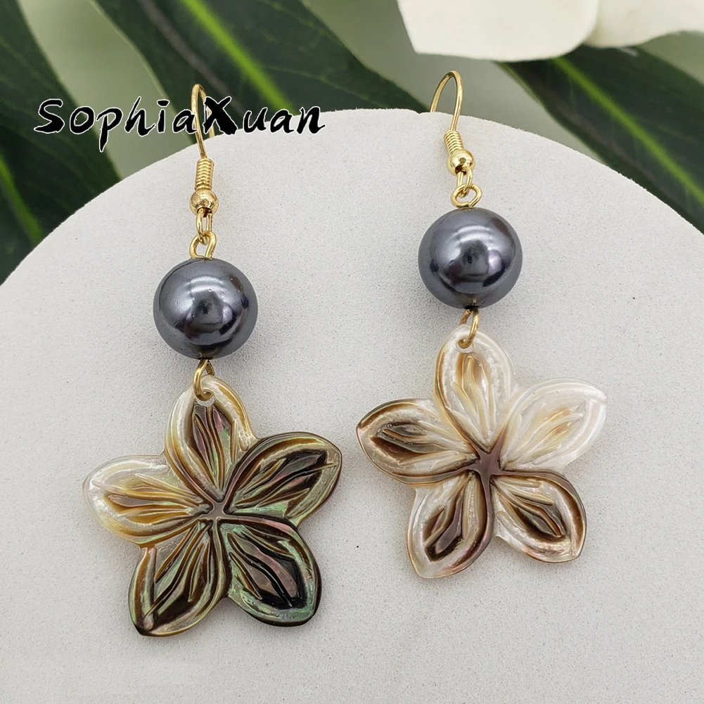 

SophiaXuan Vintage Drop Earrings Flower Circular Vortex Jewelry Dangle Earring Pearl Design Metal Party Earing for Women 2023