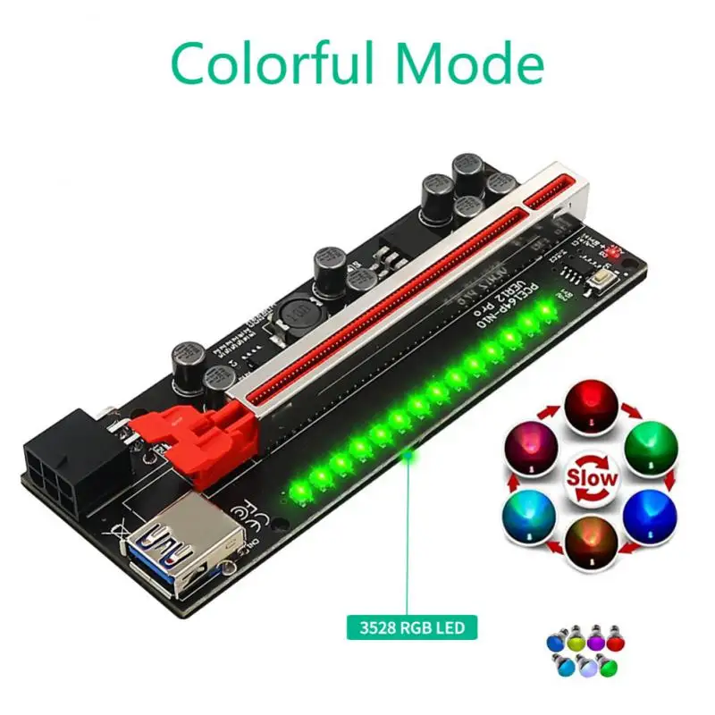 

Mining Riser Pcie Pci Express Card Sata Adapter Cable Usb 3.0 Pci-e Riser Ver012 Led Indicators Ver012 For Video Card