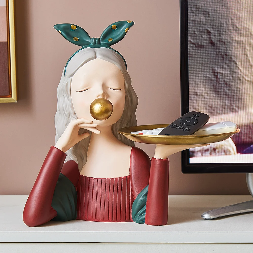 

Скандинавская принцесса для хранения, изысканные статуи в виде пузырьков для девушек, фруктовая тарелка, образец, скульптура