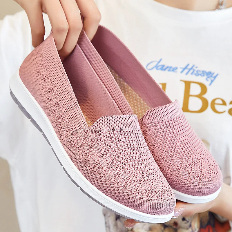 

Shoes For Women 2023 Soft Sole Flats Tennis Female Black Ladies Running Sneakers Mesh Fashion Lightweight Breathable Skateboard