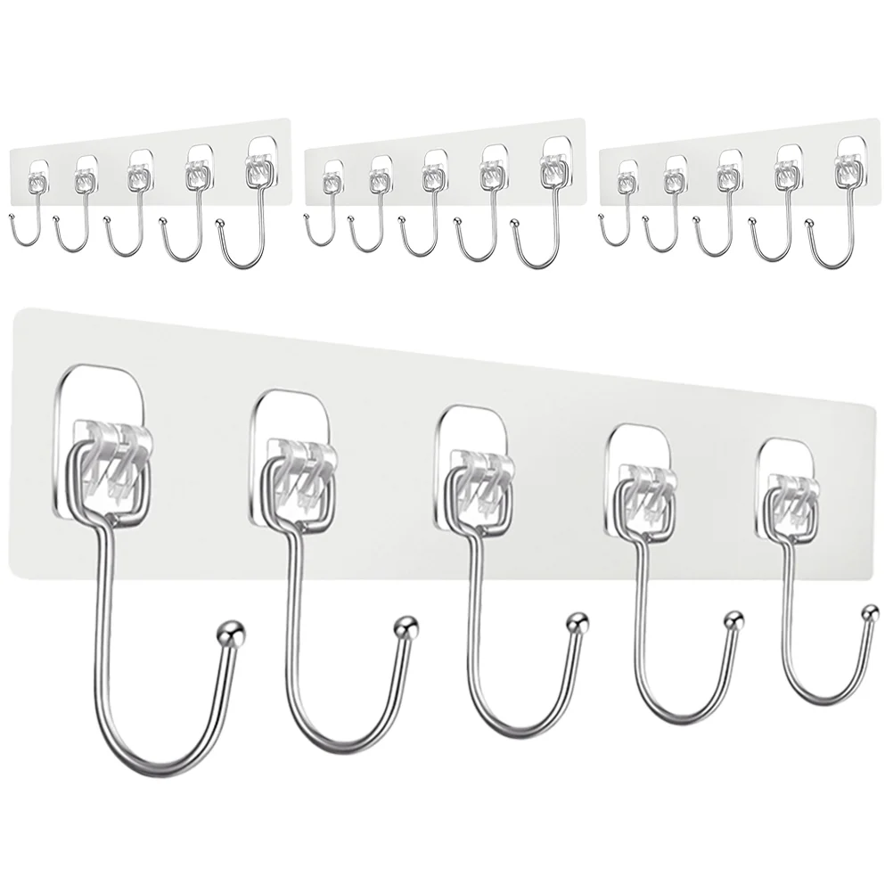

4 Pcs Strong Paste Hook Hat Hangers Coat Hanger No Punching Purse Hooks Utensil Hanging Shelf Pvc Wall Hanger Sticker