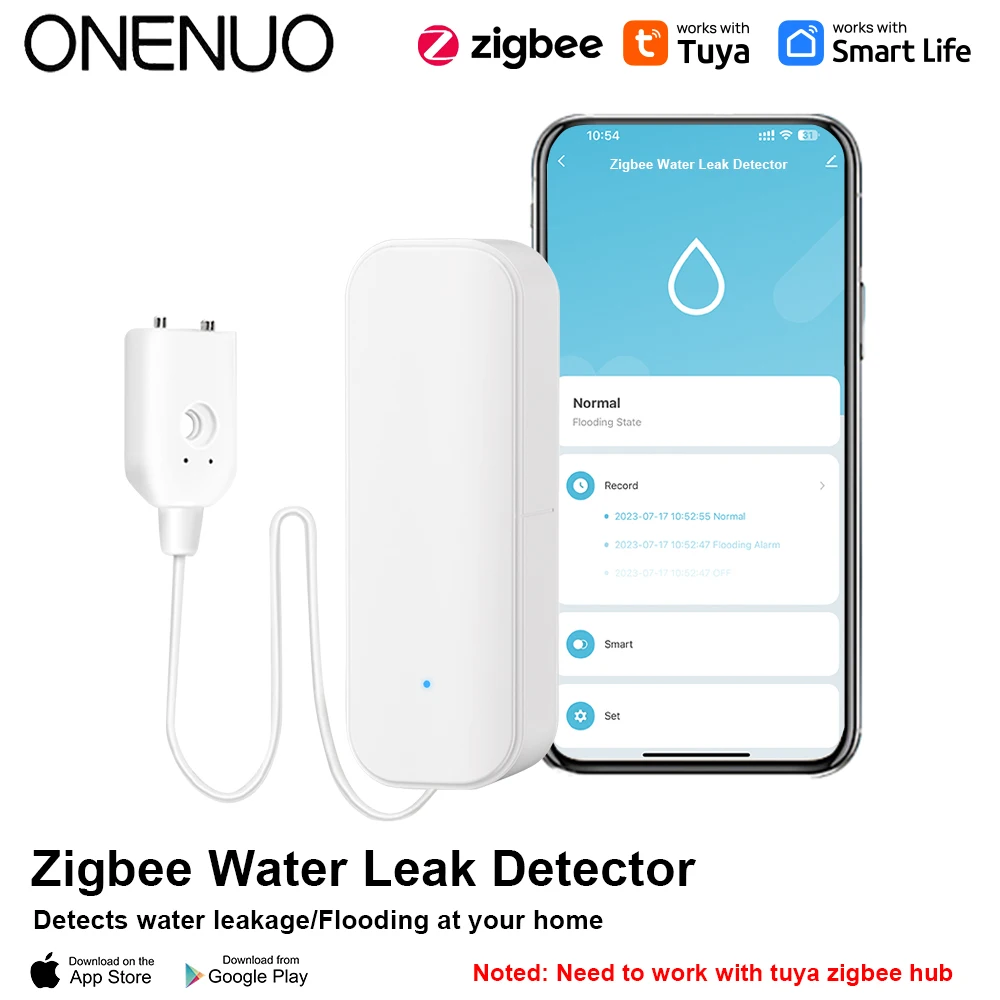 

ONENUO Датчик утечки воды Wi-Fi/Zigbee