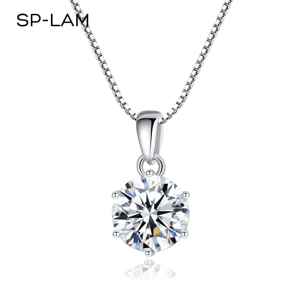 Женское ожерелье из серебра 925 пробы с бриллиантом 1 карат |