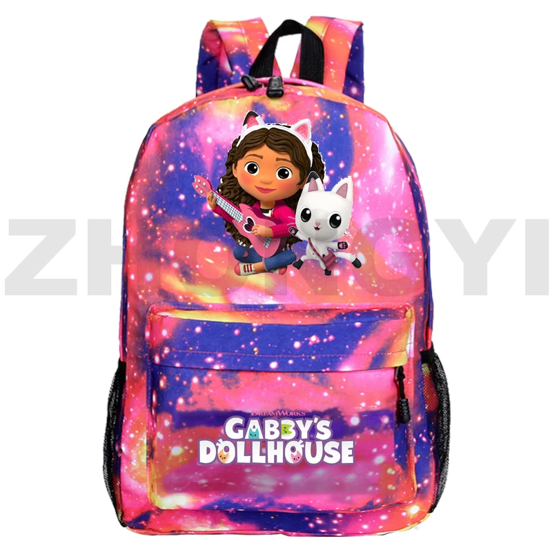 

Anime Harajuku Gabby's Dollhouse Backpack Cartoon Printing Gabby Dollhouse Travel Leisure Satchel College Laptop Daily Back Pack