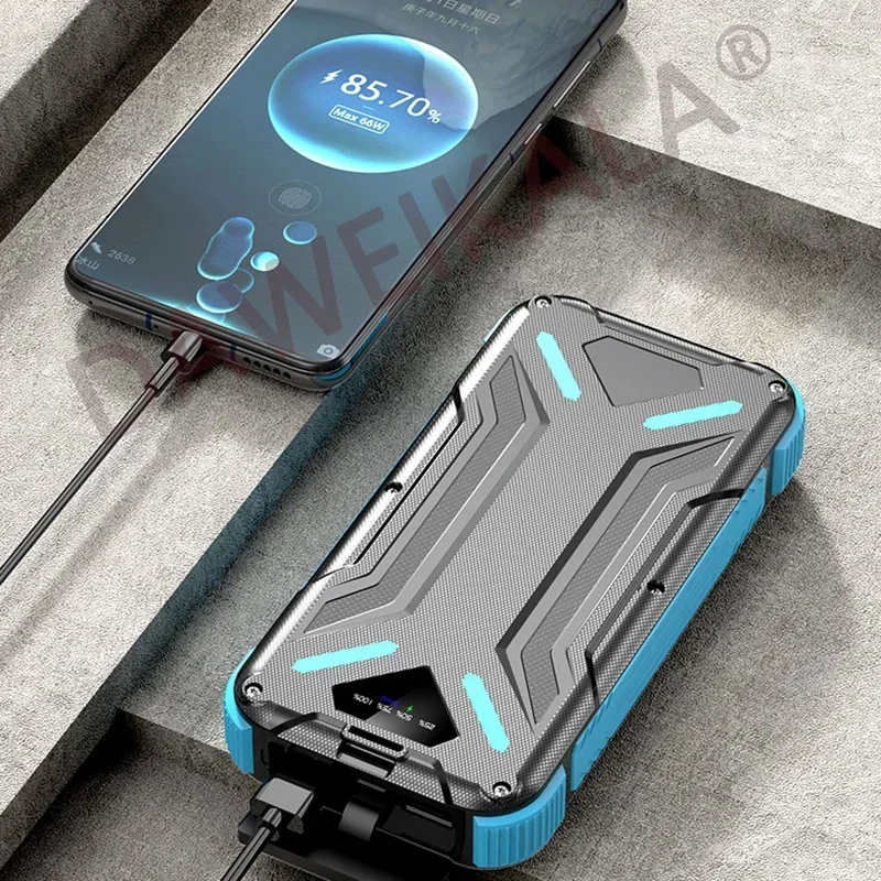 Внешний аккумулятор на солнечной батарее LEDSOS фонарик с быстрой зарядкой