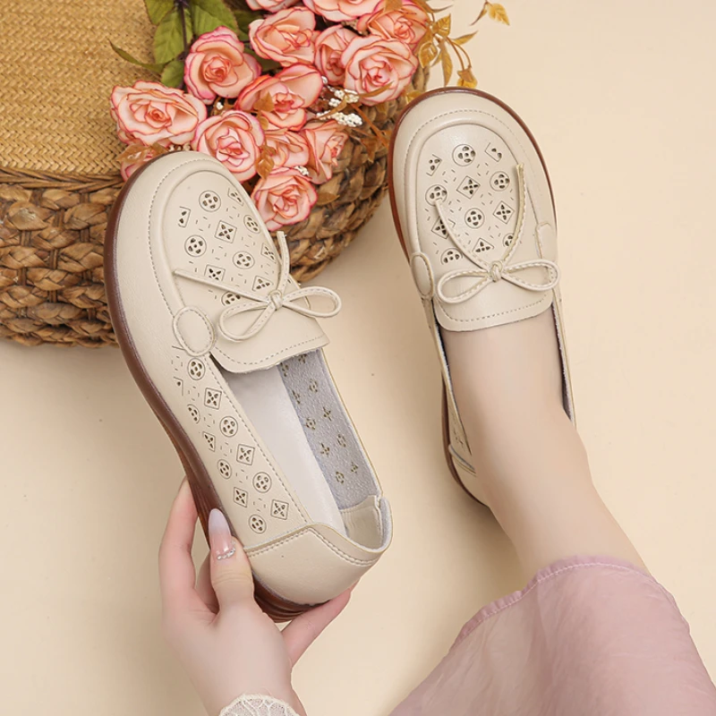 Туфли женские на низком каблуке оксфорды с геометрическим рисунком Повседневная