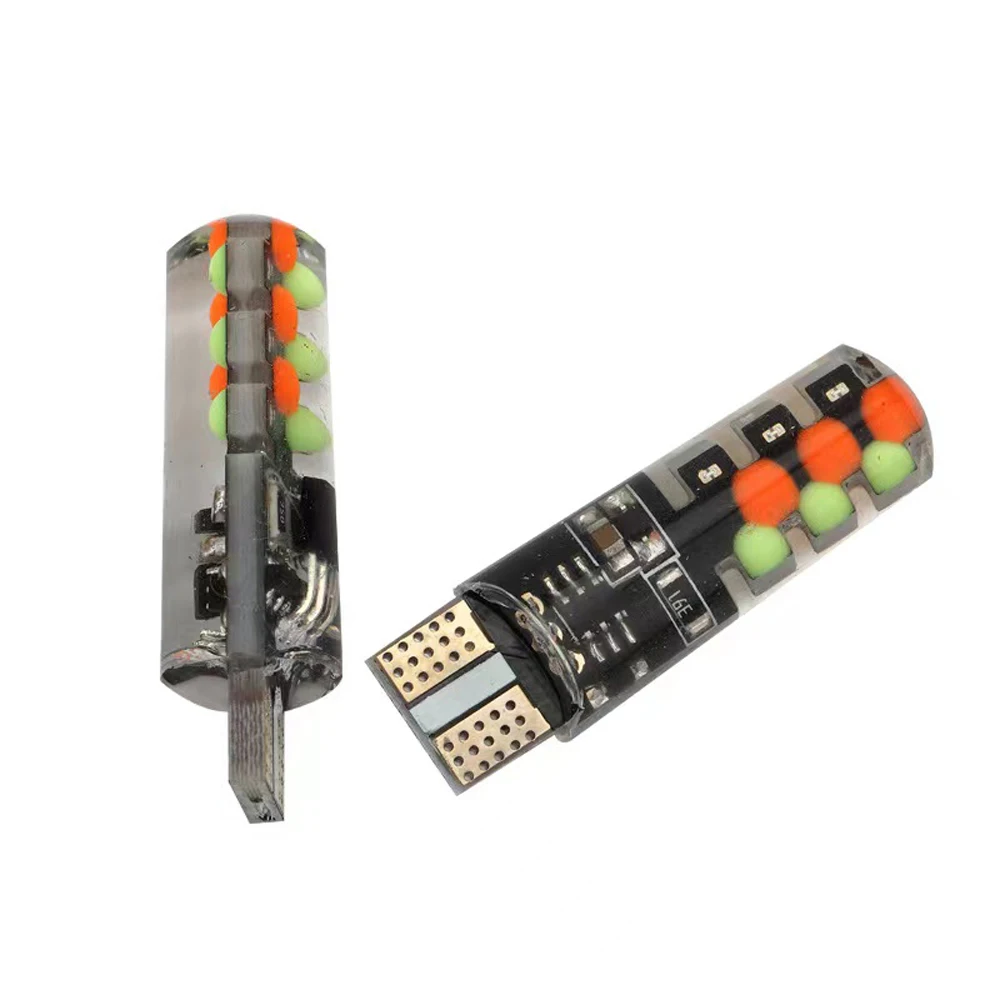 100X T10 RGB COB 18SMD 194 168 W5W Светодиодный лампа для номерного знака, лампа для сигнала, лампа для чтения с силикагелем, многоцветная стробоскопическая вспышка