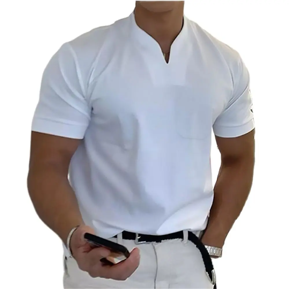 

2020 New Arrived V neck short sleeve men t shirt Slim Fit t-shirt men Skinny casual summer tshirt camisetas hombre S-5XL