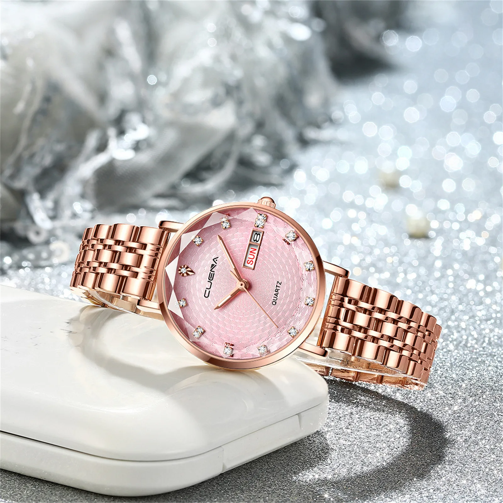 

Ms. Business Steel Belt Watch Calendar Sports Ms. Waterproof Watch Watch Ladies
