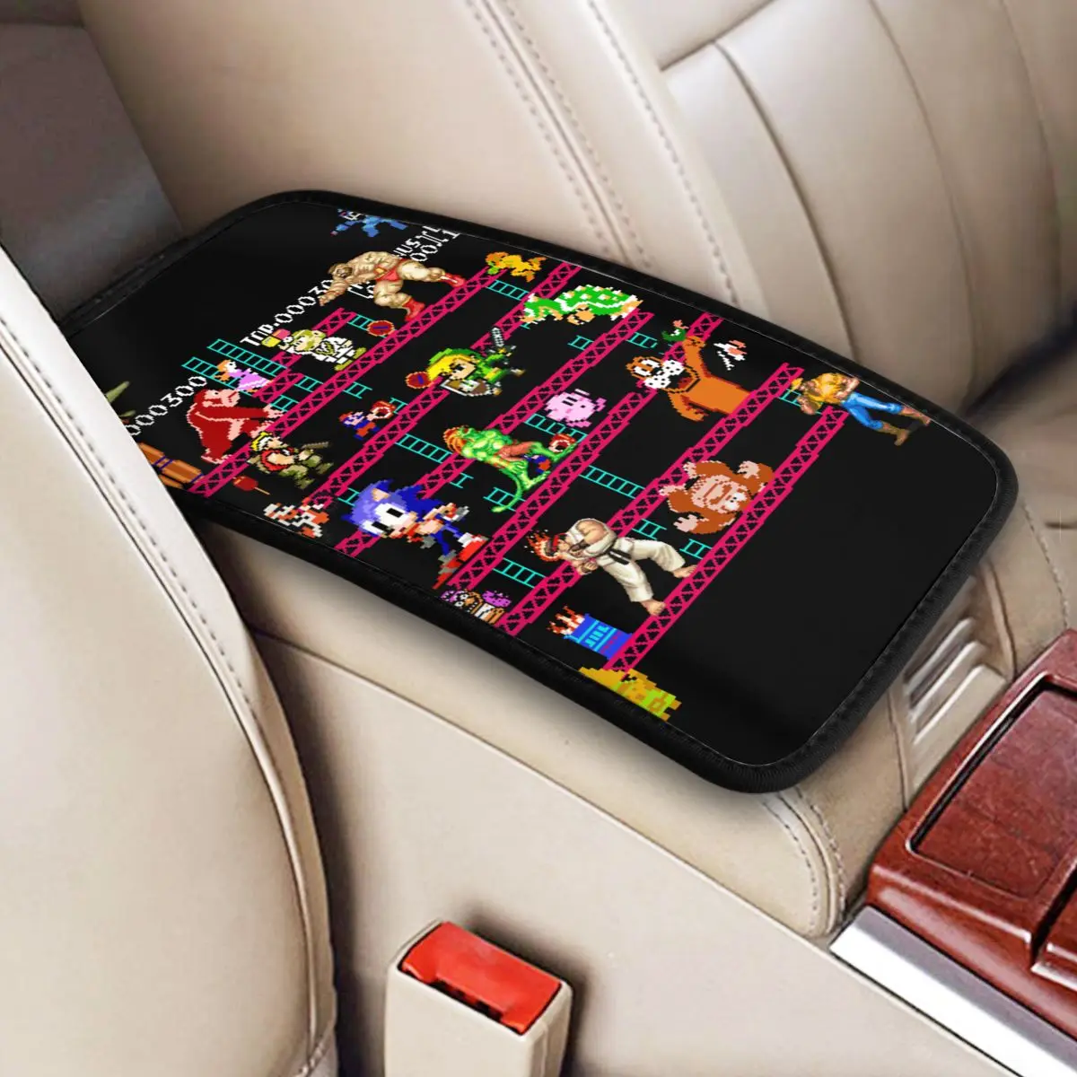 

Center Console Cover Pad Arcade Game Collage Car Armrest Cover Mat FC Console Game Universal Waterproof Auto Interior