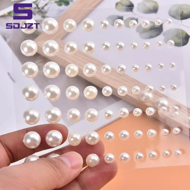 

70pcs/ Sheet 3D Pearl Face Jewels Eyeshadow Stickers Self Adhesive Face Body Eyebrow Diamond Nail Stickers Diamond Decoration