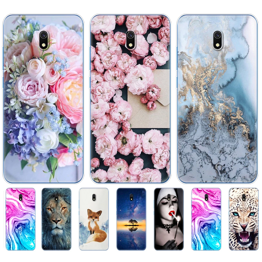 Case for xiaomi redmi 8a cases full protection soft tpu back cover on redmi 8a bumper hongmi 8a phone shell bag coque animal dog