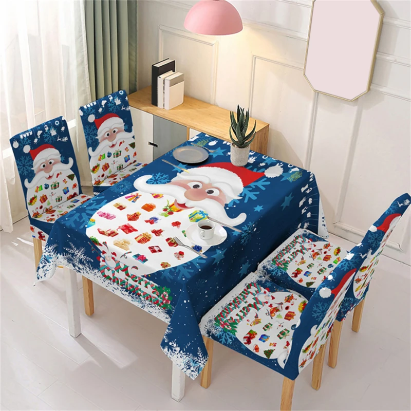 

Christmas Tablecloth Rectangular Holiday Table Tablecloth Absorbent Coffee Table Cover Set New Years Home Decoration