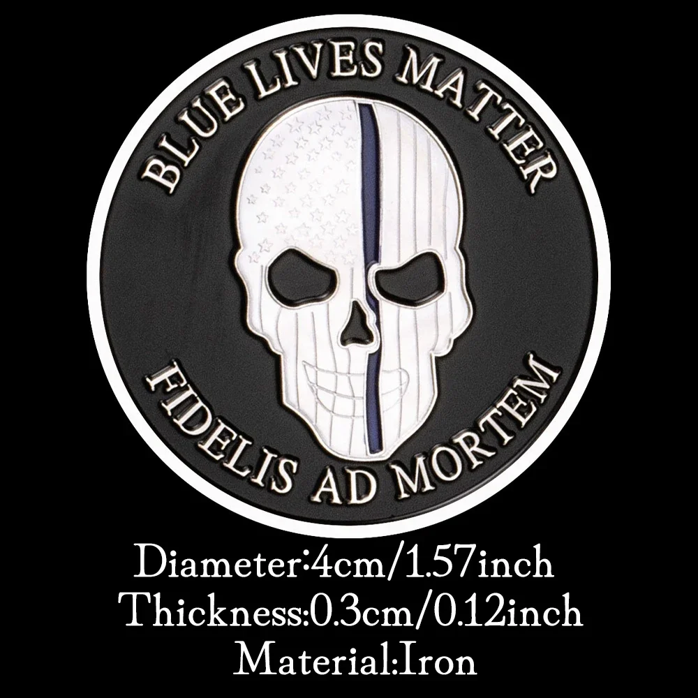 Blue Lives Matter Департамент полиции Нью-Йорка Посеребренная памятная монета Тонкая