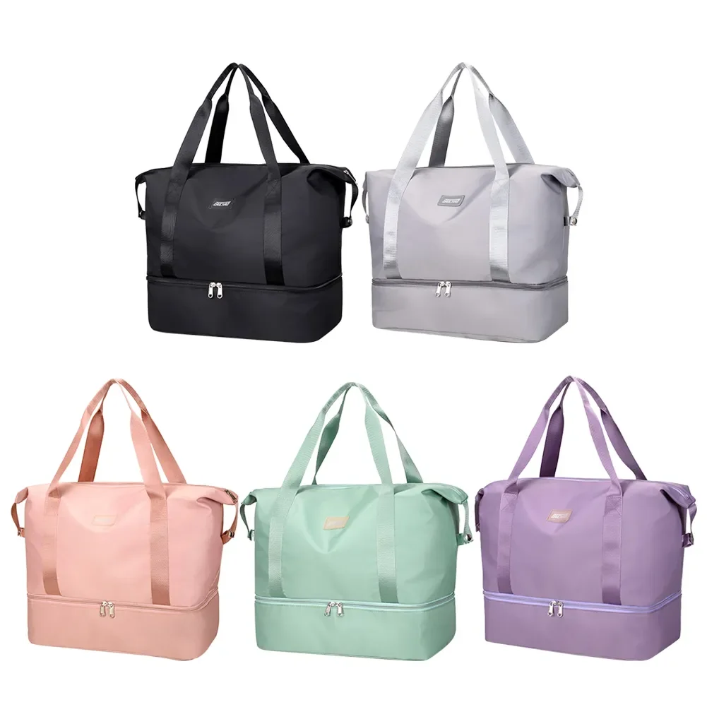 Large Travel Duffle Bag Women Cabin Tote Bag Handbag Waterproof Outdoor Gym Fitness Shoulder Bag Dry Wet Separated