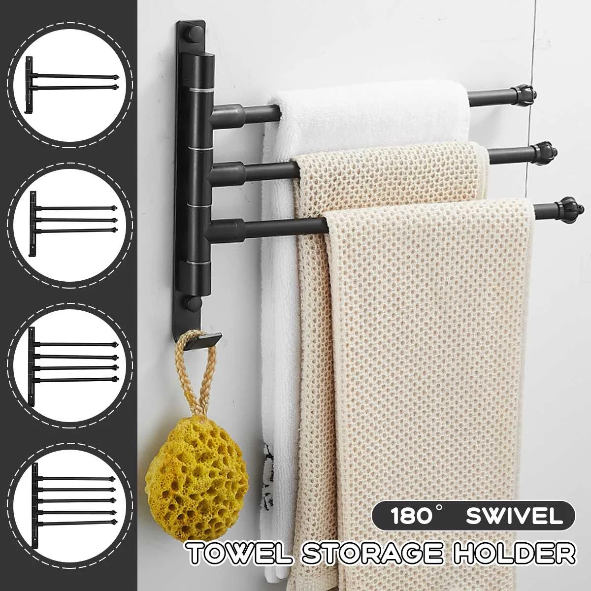 

Поворотный держатель для полотенец в ванную комнату, с 2/3/4/5 держателями