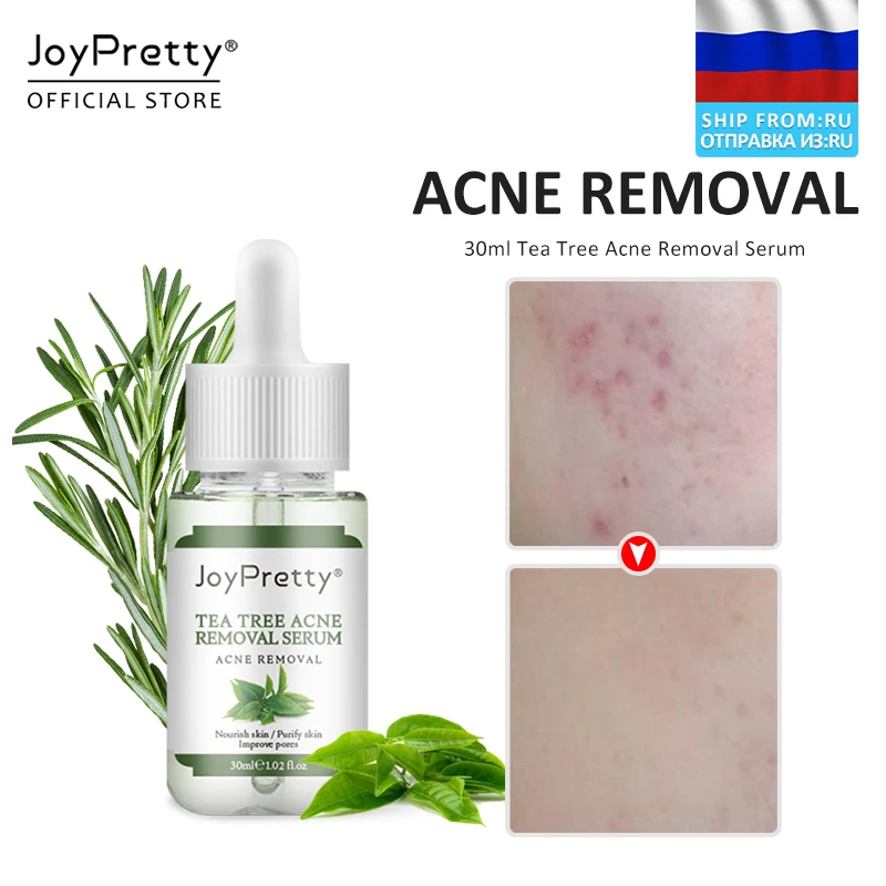 

Tea Tree Acne Serum Hyaluronic Acid Face Treatment Essence Improve Pores Skin Care Moisturizer Acne Whitening Face Serum 30ml