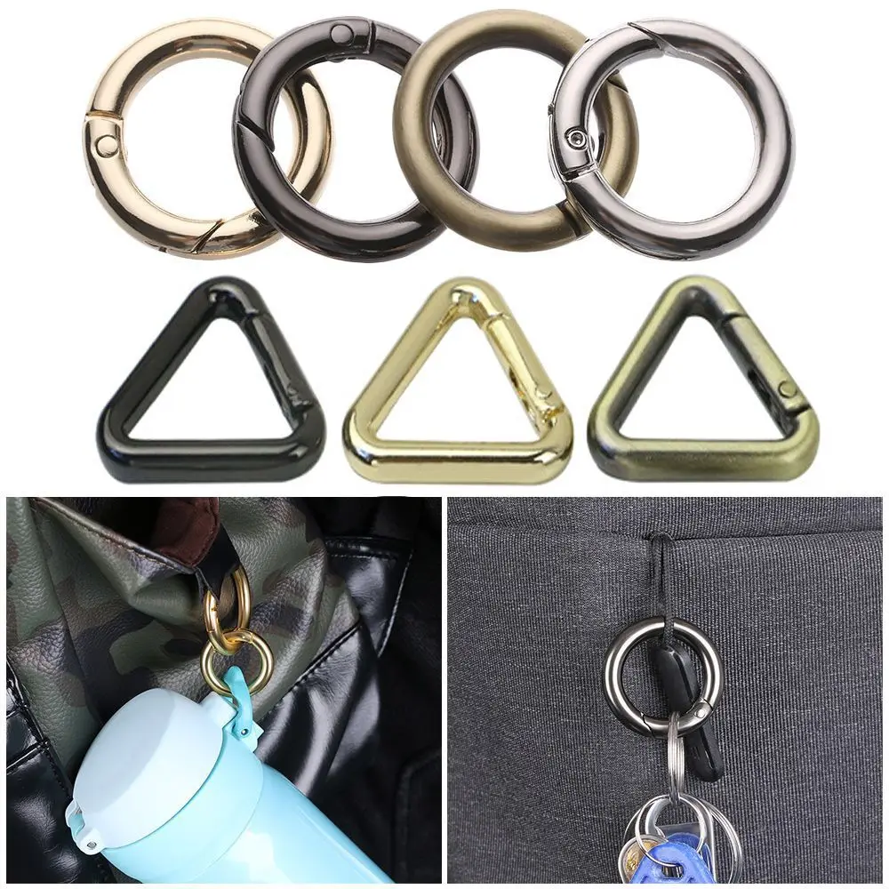 

Plated Gate Triangle/Round Push Trigger Bag Belt Buckle Carabiner Purses Handbags Snap Clasp Clip Spring O-Ring Buckles