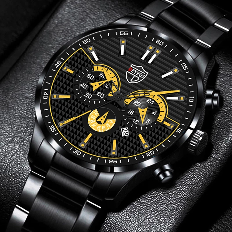 

uhren herren Luxus Herren Uhren Mode Männer Business Edelstahl Quarz Armbanduhr Kalender Datum Leucht Uhr Mann Casual Leder Uhr