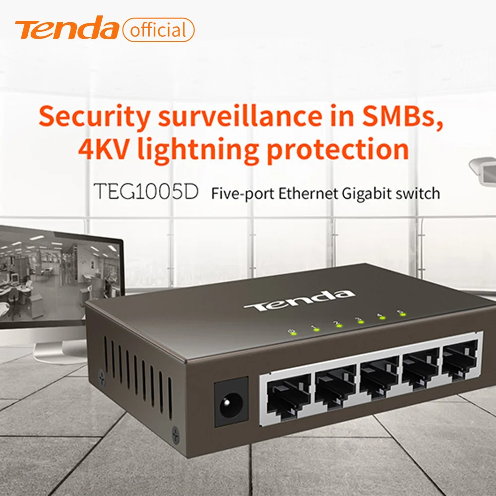 Коммутатор Tenda тега1005d 5 портов 100/1000 Мбит/с |