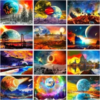 chenistory coloring by number planet diy for adults room wall art painting by number cosmic landscape home decoration gift 60x7