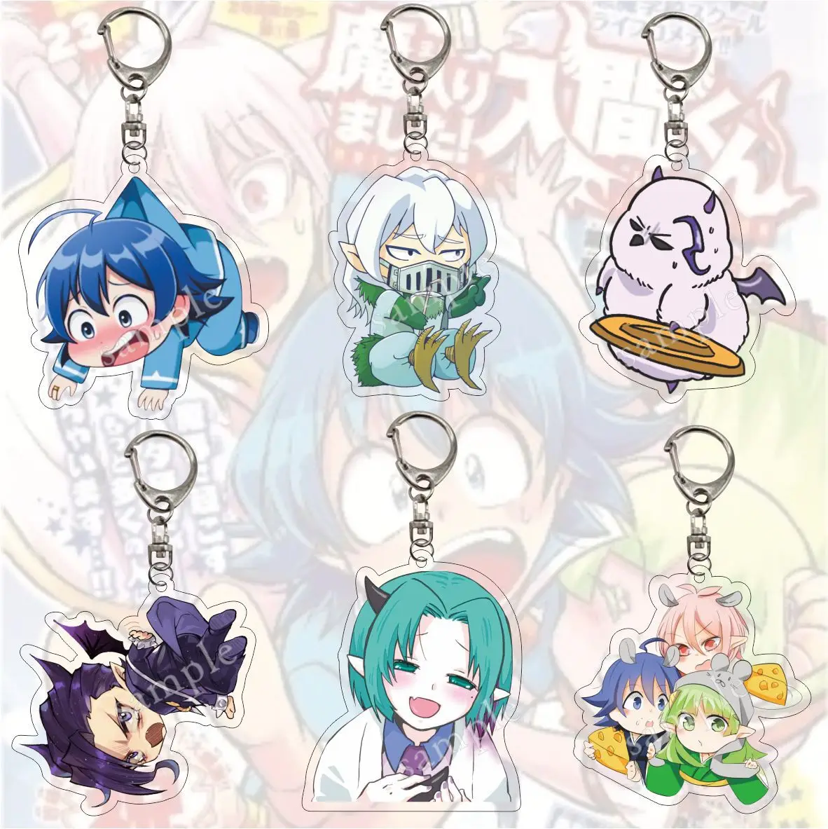 

Mairimashita! Iruma-kun Keychain Q Version Suzuki Iruma Clara Valac Anime Figure Key Rings Cartoon Acrylic Pendant Cute Trinkets