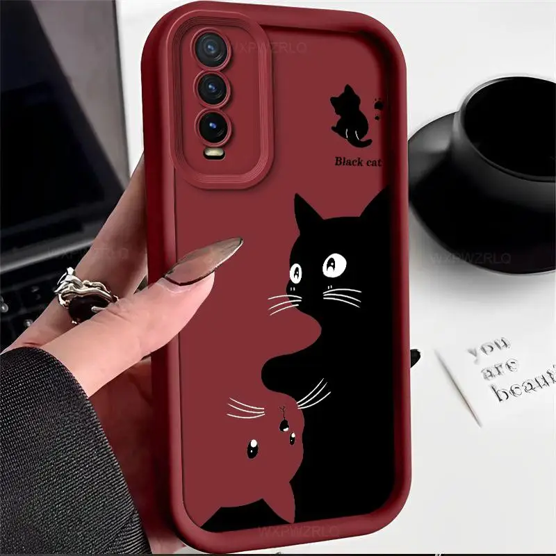 Чехол для телефона с милым рисунком кота vivo Y11s Y12G Y20T Y20s Y20 Y20i матовая мягкая