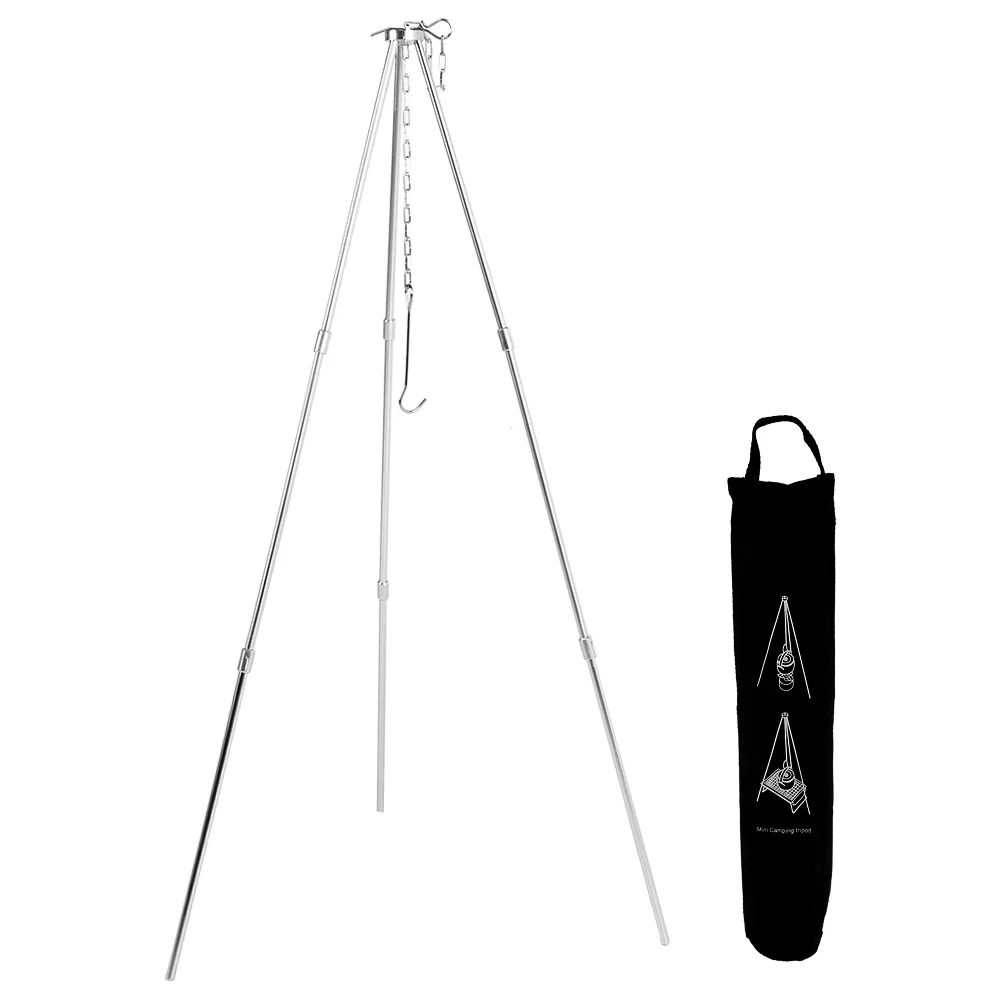 

Camping Tripod Portable Outdoor Cooking Tripod With Adjustable Hang Chain Suitable For Campfires For Groups Families pot pot