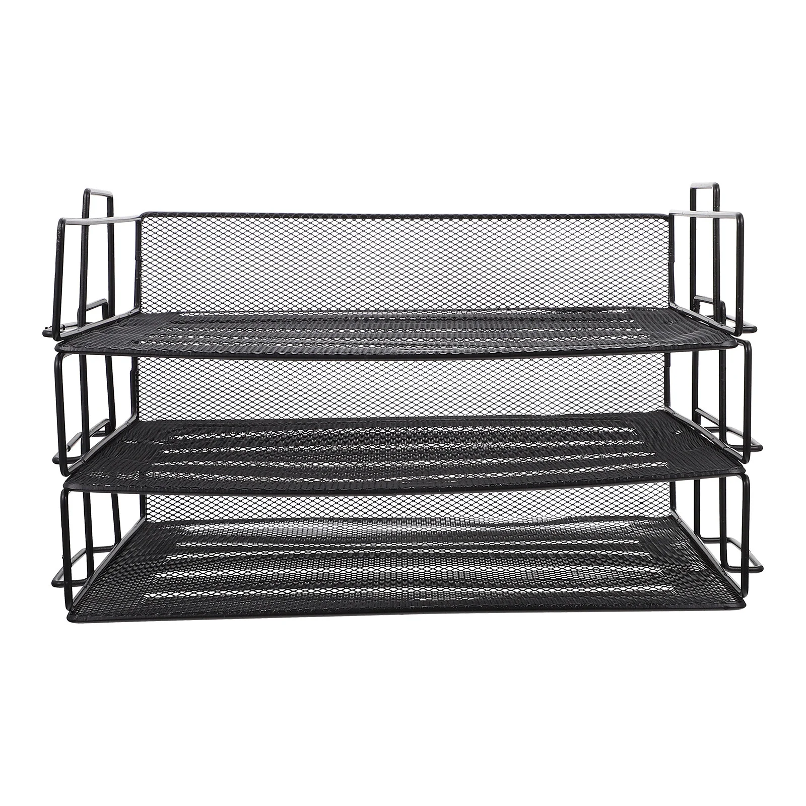 

3pcs Office Desktop Stackable File Document Rack Paper Storage Rack Organizer