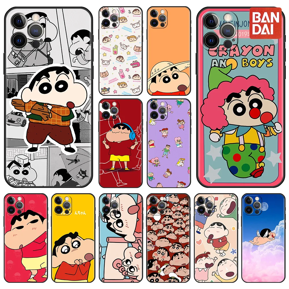 

Phone Case For Apple iPhone 13 Pro Max 11 12 Mini XR 7 8 Plus SE 2022 X XS 6 6S 5 5S Soft Silicone Cover Crayo Shin Chan Shell