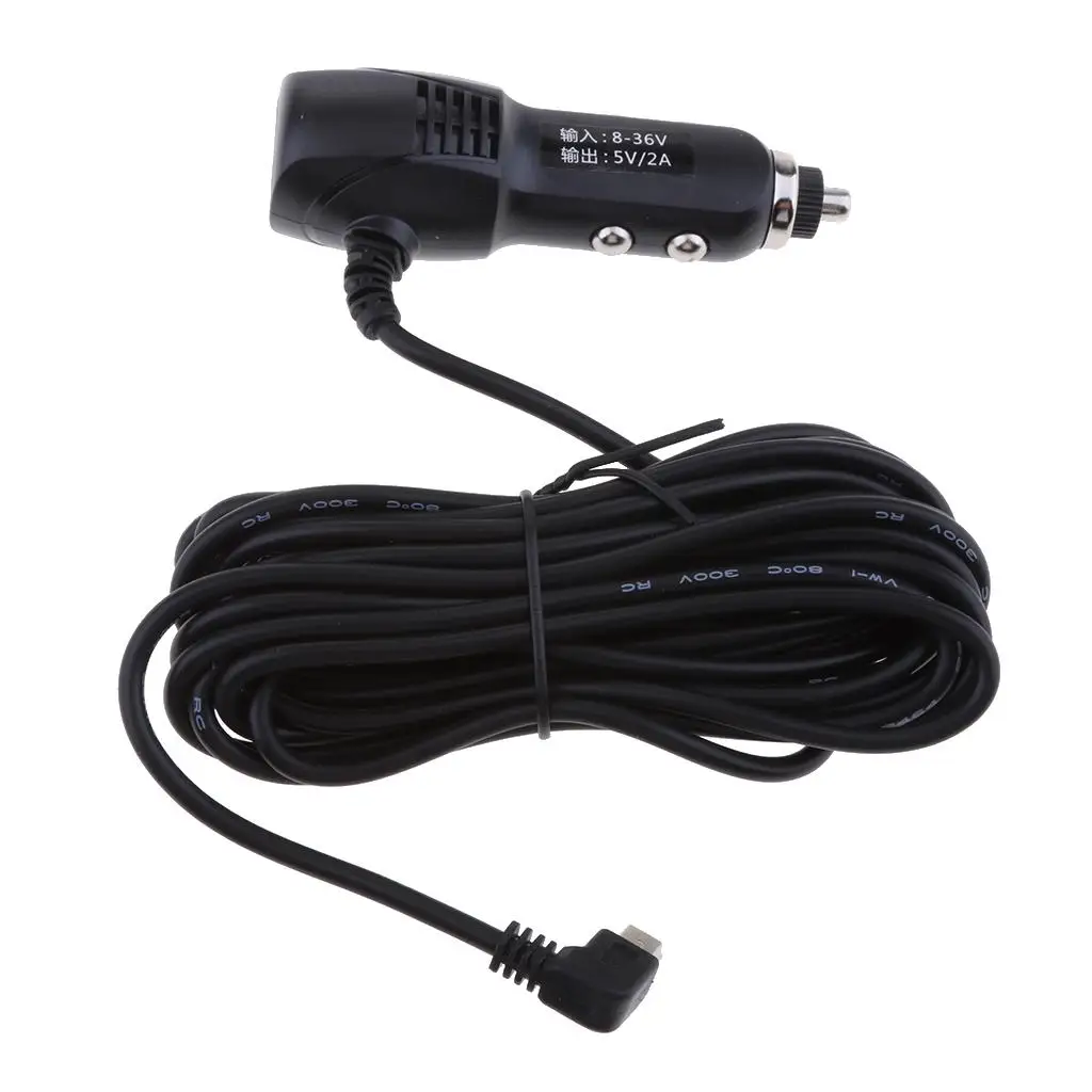 

Car Power Adapter 5V 2A Mini USB Right Cable GPS DVR Charging For Car Truck