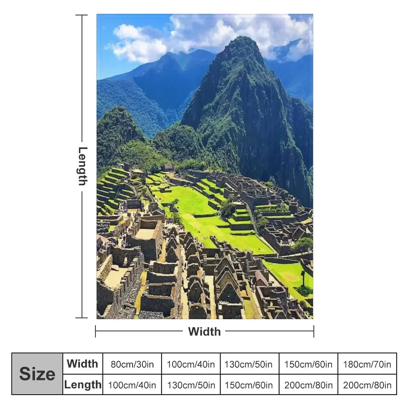 Плед Маку Пикчу на зиму Мягкие клетчатые теплые одеяла