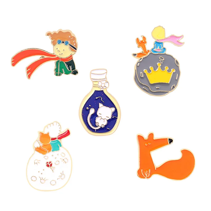 

Animated Character Alloy Brooch Creative Cartoon Little Prince Shape Paint Badge Lapel Pin