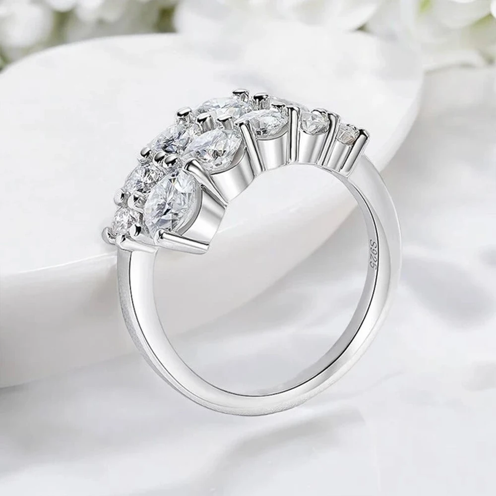 Женские кольца с муассанитом цвета D 3 26 карата обручальные со сверкающими