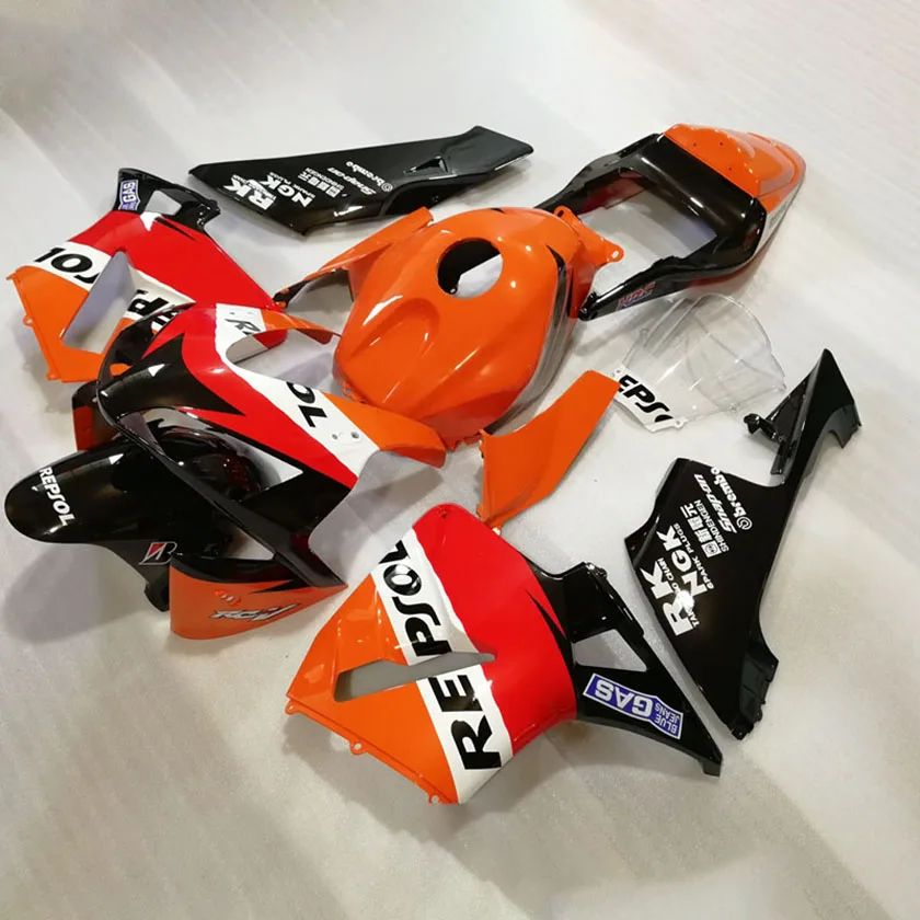 

Комплект обтекателей под заказ для honda cbr 600 rr 03 04 оранжевый черный репсол 100% подходит к комплекту обтекателей CBR600RR 2003 2004 QAZ02