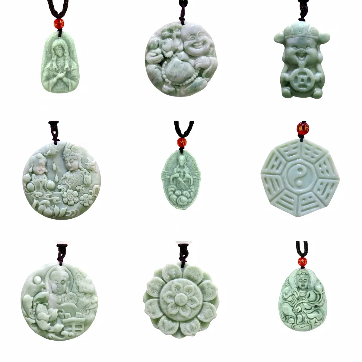 Женское ожерелье с подвеской в виде натурального нефрита