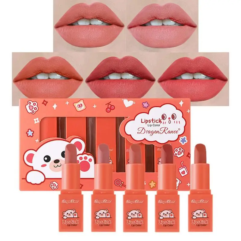 

Набор бархатной матовой помады, 5 шт., помады, антипригарная чашка, водостойкая стойкая пигментированная Косметика для макияжа губ для женщин