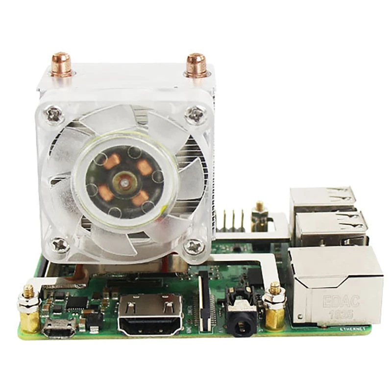 

Cooling Tower Fan Radiator CPU Fan RGB Light for Raspberry Pi 4B/3B+ LED