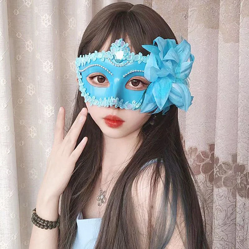 Женские маскарадные маски с цветами лилии кружевная женская маска для косплея
