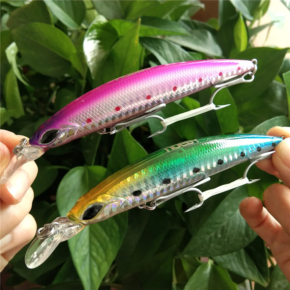 

NOEBY 2pcs Minnow 110mm 19g Sinking 0.8-1.5m Long Casting Fishing Lure Pesca Artificial Bait Peche Saltwater Bass Pike Wobbler