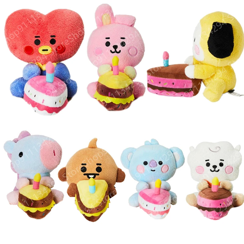 

20Cm Cartoon Cake Plush Doll Kawaii Korea Kpop Bt21 Peripheral Anime Stuffed Plushie Dolls Toy Decoration Children Birthday Gift