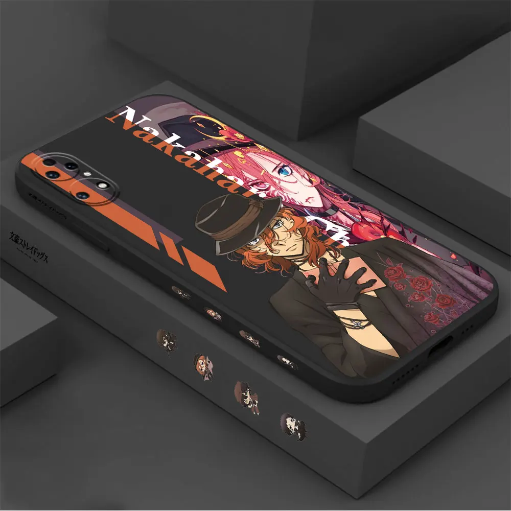 Dazai Osamu Nakahara Chuuya Phone Case For Huawei P60 P50 P40 P30 P20 Mate 50 40 30 20 20X 10 Colour Liquid Silicone Cover Funda