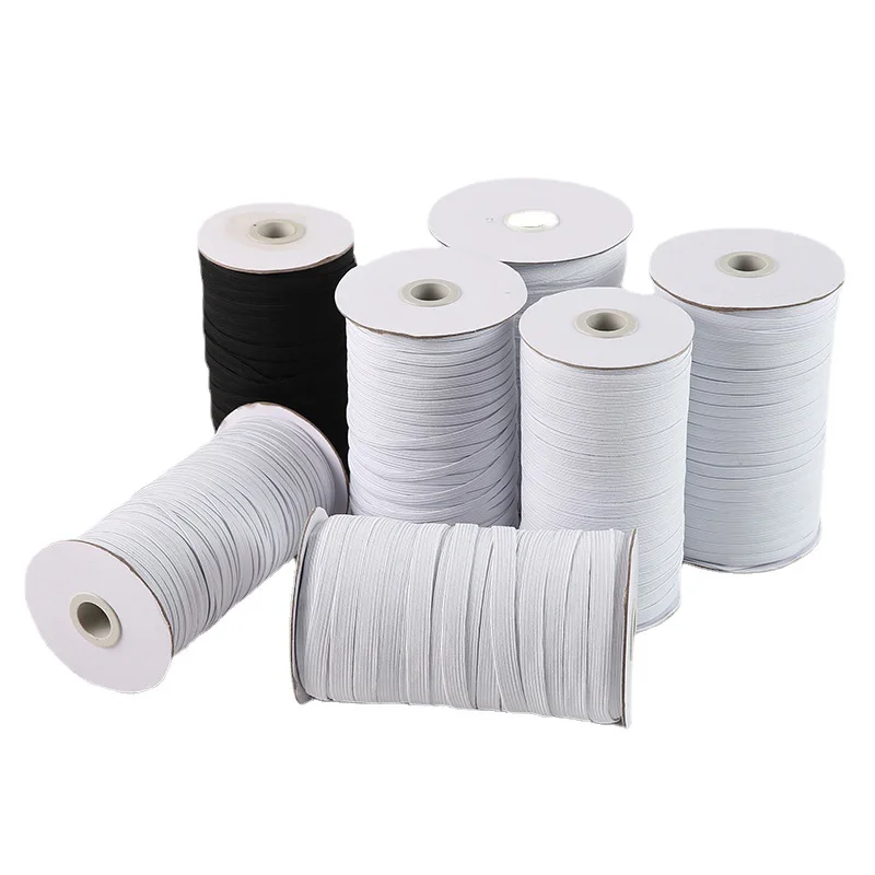 

1 Barrel Elastic Band Sewing Supplies DIY Garment Accessories Stretch Rubber Black/White 3/5/6MM Multipurpose 200Yards Polyester