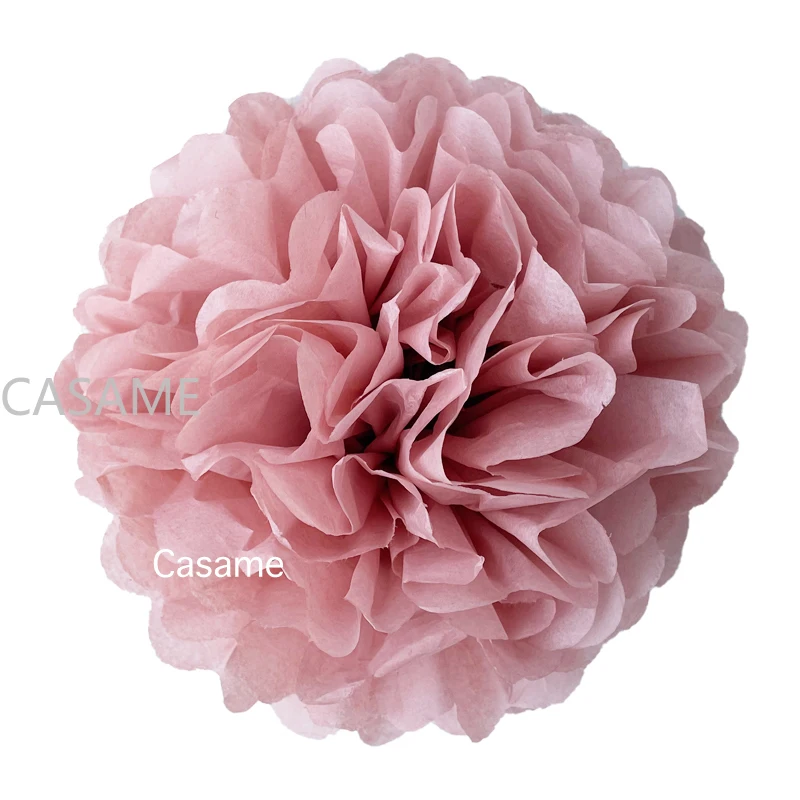 DIY Paper Tissue Pom Pom Decorations Wedding Birthday Party Decorations Bridal Shower Blush Pink Dusty Rose Mauve Cream images - 6