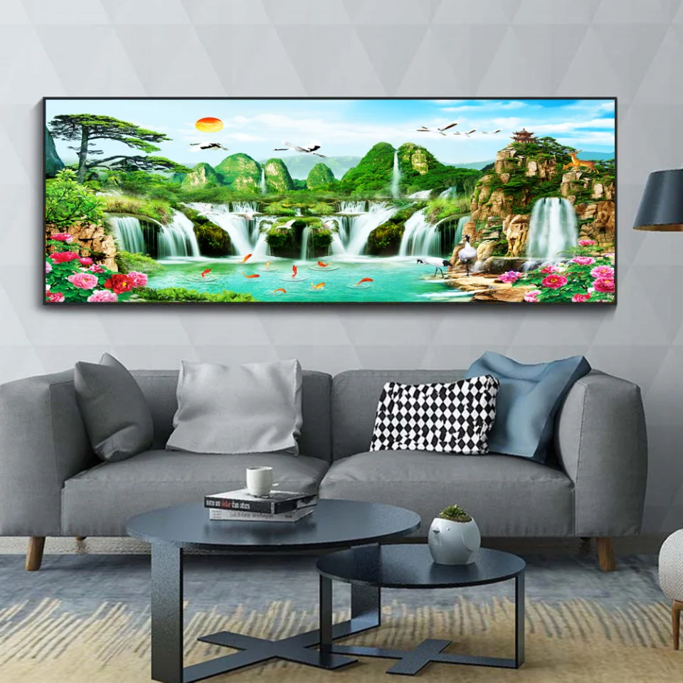 Алмазная 5d-вышивка голубая гора озеро морской пейзаж